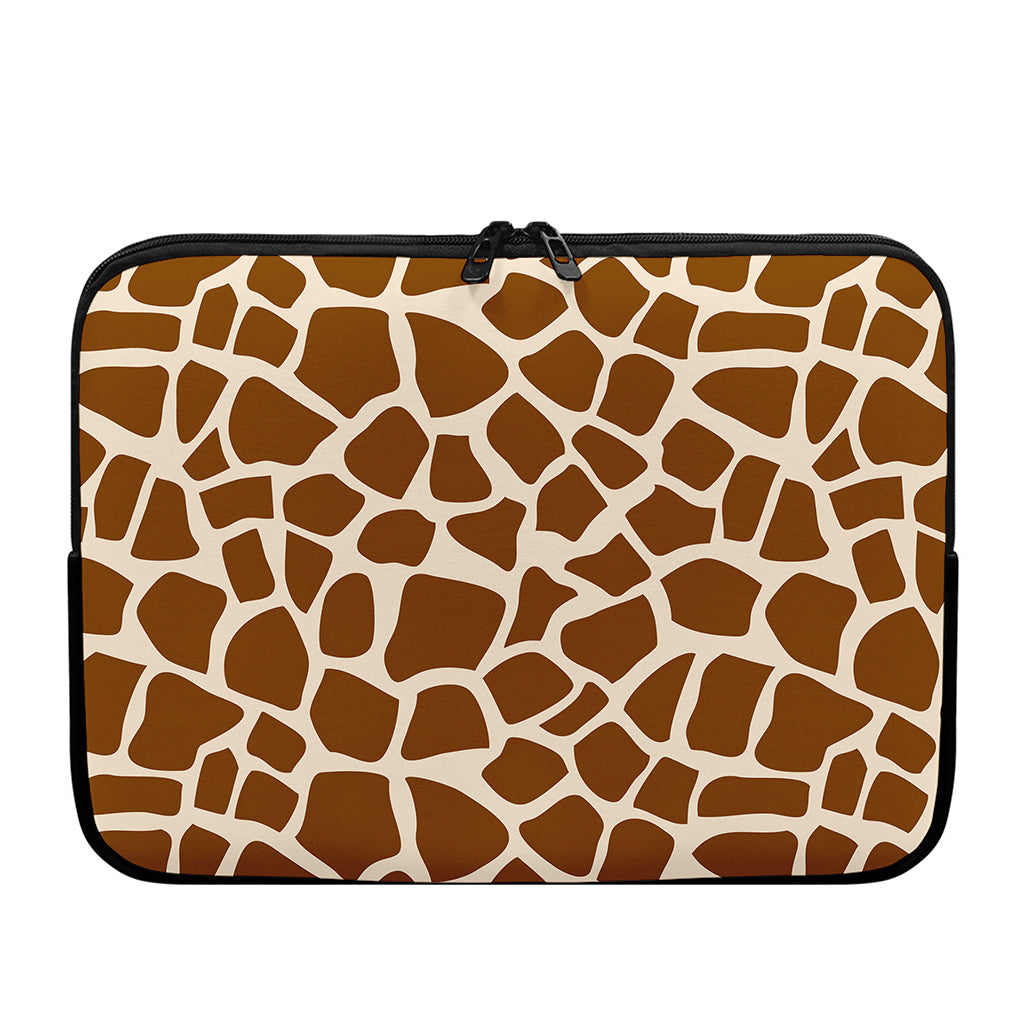 Brown Giraffe Pattern Print Laptop Sleeve