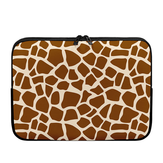 Brown Giraffe Pattern Print Laptop Sleeve