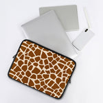 Brown Giraffe Pattern Print Laptop Sleeve
