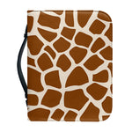 Brown Giraffe Pattern Print Leather Bible Cover