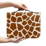 Brown Giraffe Pattern Print Leather Bible Cover