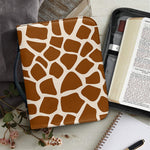 Brown Giraffe Pattern Print Leather Bible Cover