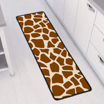 Brown Giraffe Pattern Print Long Kitchen Mat