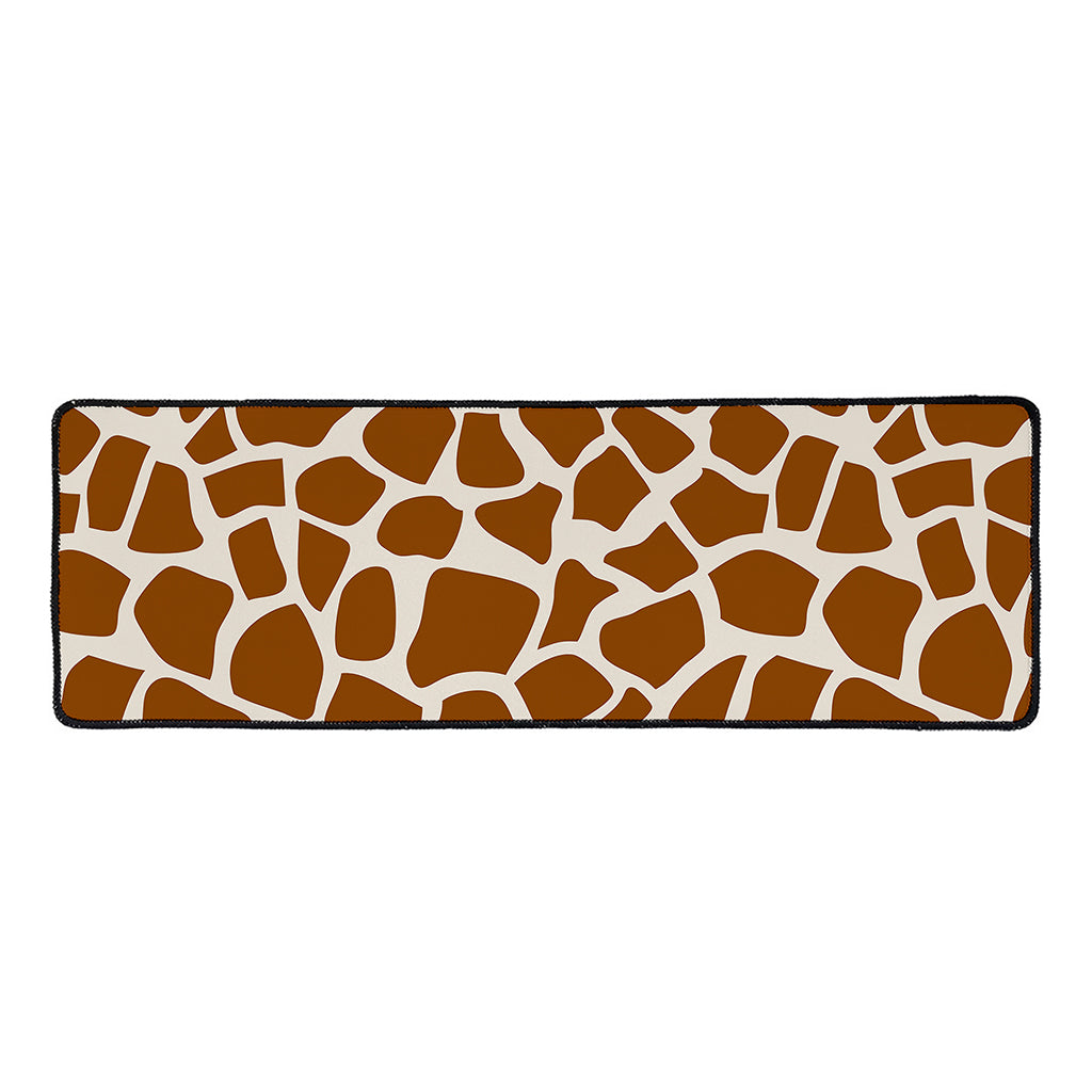 Brown Giraffe Pattern Print Long Kitchen Mat