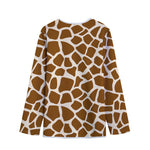 Brown Giraffe Pattern Print Long Sleeve Short Coat