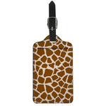 Brown Giraffe Pattern Print Luggage Tag