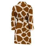 Brown Giraffe Pattern Print Men's Bathrobe