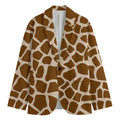 Brown Giraffe Pattern Print Men's Blazer