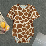 Brown Giraffe Pattern Print Men's Bodysuit