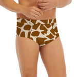 Brown Giraffe Pattern Print Men's Briefs