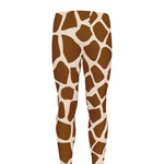 Brown Giraffe Pattern Print Men's leggings