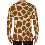 Brown Giraffe Pattern Print Men's Long Sleeve T-Shirt