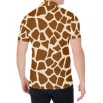 Brown Giraffe Pattern Print Men's Shirt