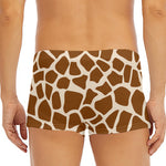 Brown Giraffe Pattern Print Men's Short Boxer Briefs