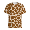 Brown Giraffe Pattern Print Men's Athletic T-Shirt
