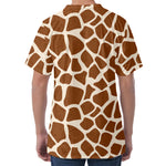 Brown Giraffe Pattern Print Men's Velvet T-Shirt