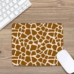 Brown Giraffe Pattern Print Mouse Pad