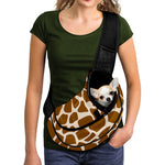 Brown Giraffe Pattern Print Pet Sling Carrier