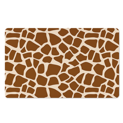 Brown Giraffe Pattern Print Polyester Doormat