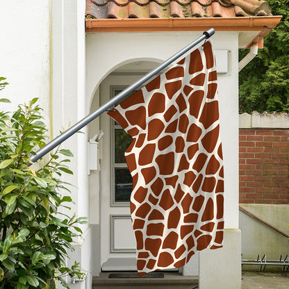 Brown Giraffe Pattern Print Polyester Flag