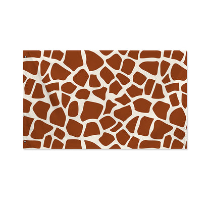 Brown Giraffe Pattern Print Polyester Flag
