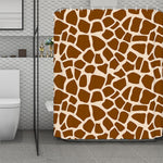 Brown Giraffe Pattern Print Polyester Shower Curtain