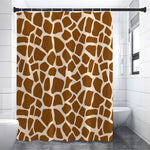 Brown Giraffe Pattern Print Premium Shower Curtain