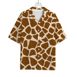 Brown Giraffe Pattern Print Rayon Hawaiian Shirt