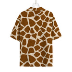 Brown Giraffe Pattern Print Rayon Hawaiian Shirt