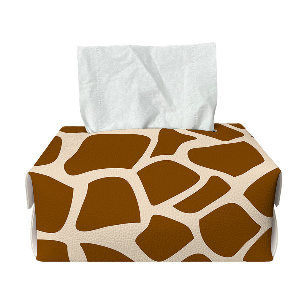 Brown Giraffe Pattern Print Rectangle Tissue Box Cover