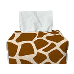 Brown Giraffe Pattern Print Rectangle Tissue Box Cover
