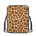Brown Giraffe Pattern Print Rectangular Crossbody Bag