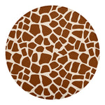 Brown Giraffe Pattern Print Round Blanket
