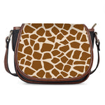 Brown Giraffe Pattern Print Saddle Bag