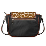 Brown Giraffe Pattern Print Saddle Bag