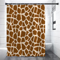 Brown Giraffe Pattern Print Shower Curtain