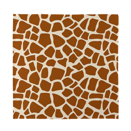 Brown Giraffe Pattern Print Silk Bandana