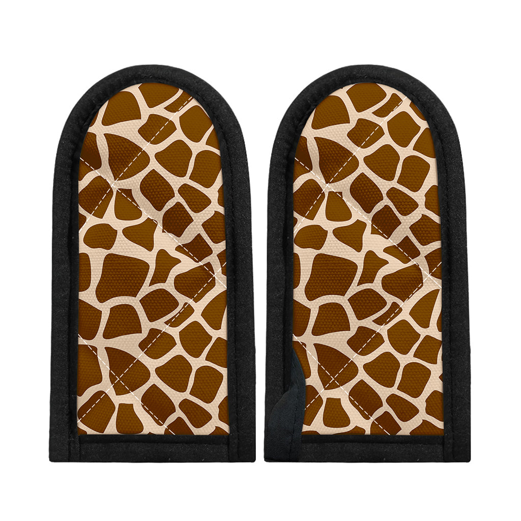 Brown Giraffe Pattern Print Skillet Handle Cover