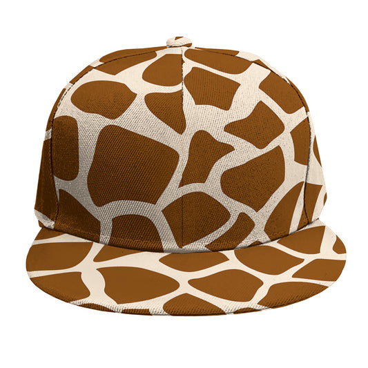 Brown Giraffe Pattern Print Snapback Cap