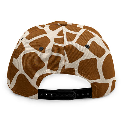 Brown Giraffe Pattern Print Snapback Cap