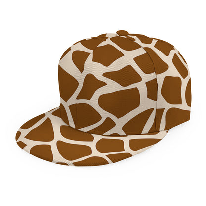 Brown Giraffe Pattern Print Snapback Cap