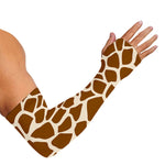 Brown Giraffe Pattern Print Sun Protection Arm Sleeves