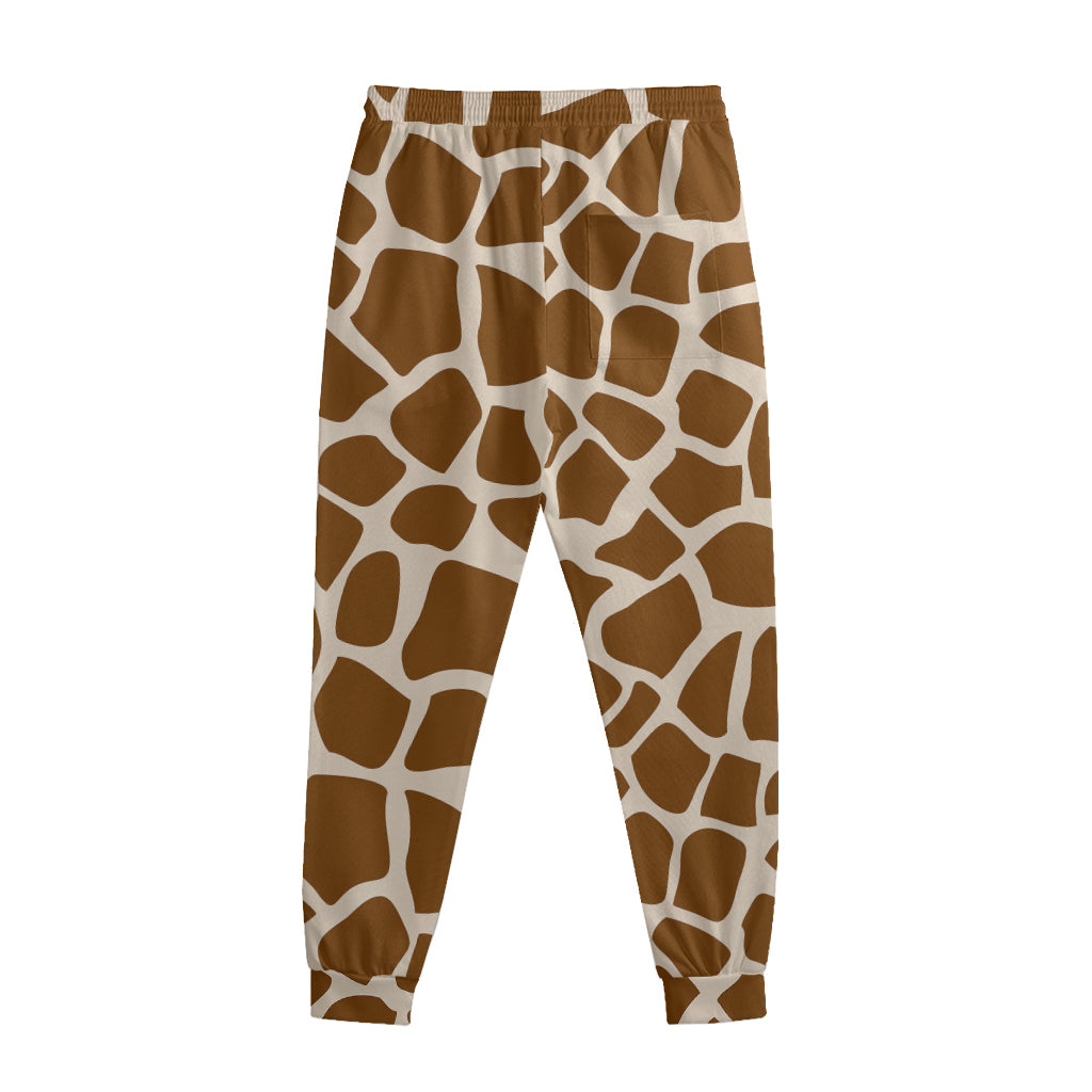Brown Giraffe Pattern Print Sweatpants