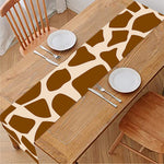 Brown Giraffe Pattern Print Table Runner