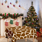 Brown Giraffe Pattern Print Tablecloth