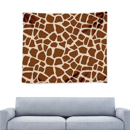 Brown Giraffe Pattern Print Tapestry