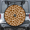 Brown Giraffe Pattern Print Tire Cover With Camera Hole