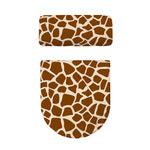 Brown Giraffe Pattern Print Toilet Lid And Tank Cover Set