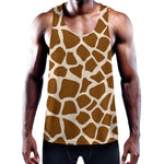Brown Giraffe Pattern Print Training Tank Top