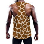 Brown Giraffe Pattern Print Training Tank Top